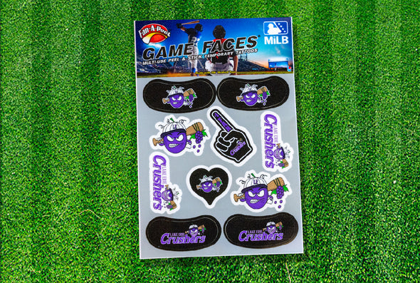 Game Faces Peel and Stick Temporary Tattoos
