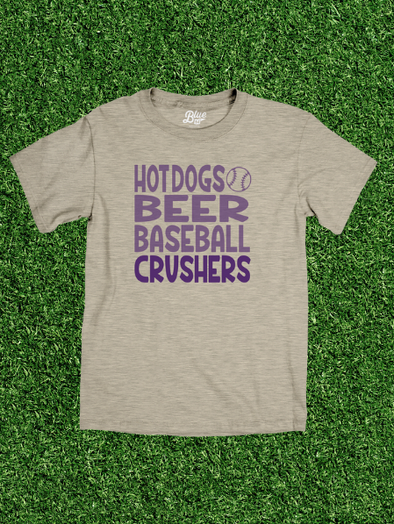 Hot Dogs Beer Baseball Crushers Crushers t-shirt