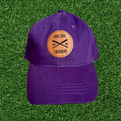 Purple Dad Cap with Faux Leather Patch